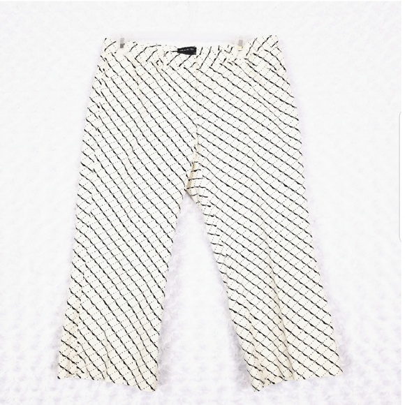 The Limited Pants - The Limited Printed Cream Cropped Pants